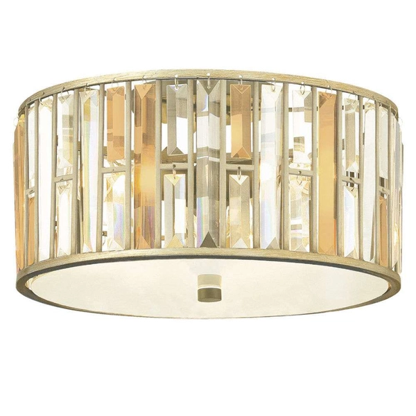 LAMPA sufitowa GEMMA HK-GEMMA-F-SL Elstead HINKLEY metalowa OPRAWA plafon kryształy srebrno złote bursztynowe przezroczyste