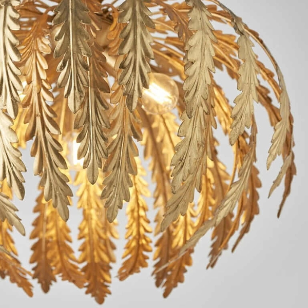 Dekoracyjna lampa wisząca Delphine 76360 Endon do salonu liść złota