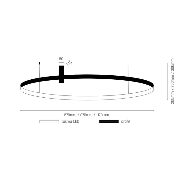 Biała lampa przysufitowa Agari 1343 LED 51W 4000K do jadalni