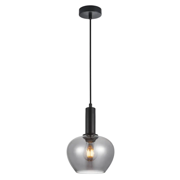 Szklana lampa wisząca Stabla PND-30084-1-BK-SG czarna przydymiona