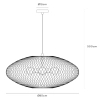 Druciana lampa wisząca MESH 21423/88/02 Lucide nad stół złoty