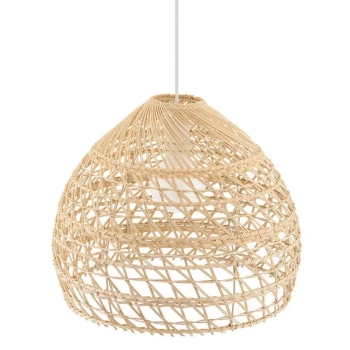 Lampa wisząca Boho 11151 pleciona japandi kuchenna stalowa drewniana biała