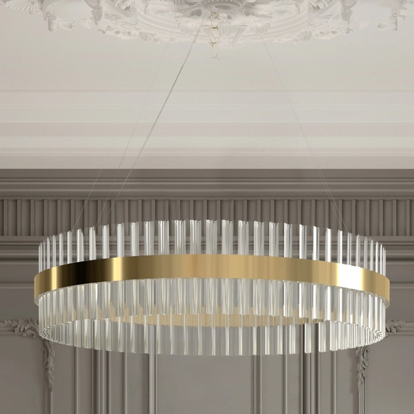 Żyrandol glamour Francesca AZ5261 LED 37W okrągła mosiądz