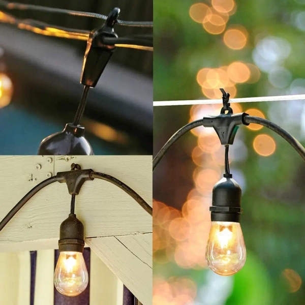 Zewnętrzna dekoracyjna girlanda CGE12-1W-1M LED 1W 2700K IP65 czarny