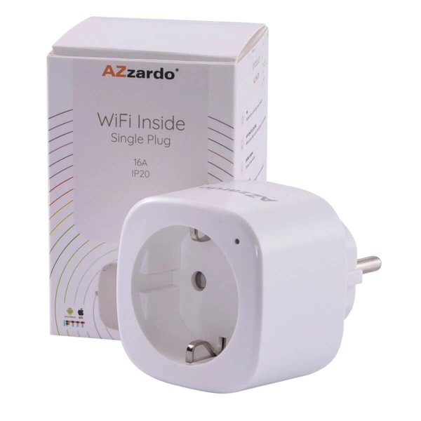 Pojedyncza wtyczka z WiFi wewnętrzna SINGLE AZ3478 Azzardo metalowa biała