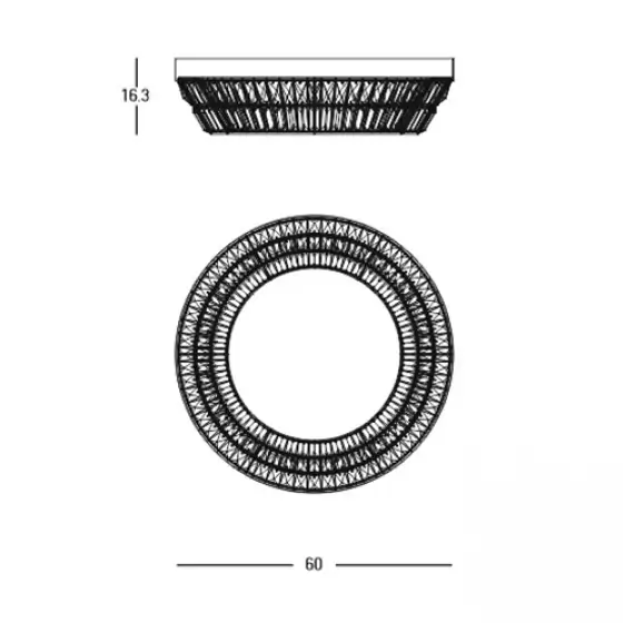 Kryształowy plafon 23047 LED 38W 3000K okrągły glamour mosiądz