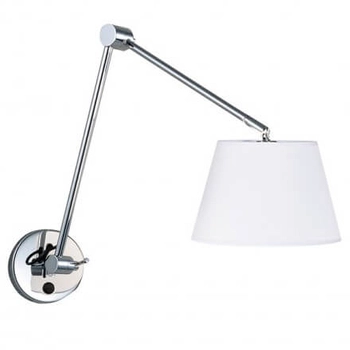 Lampa ścienna abażur Adam AZ1843+AZ2602 włącznik na wysięgniku satyna biały