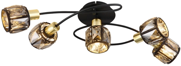Lampa sufitowa Indiana 54357-5B kryształowa czarna przydymiona