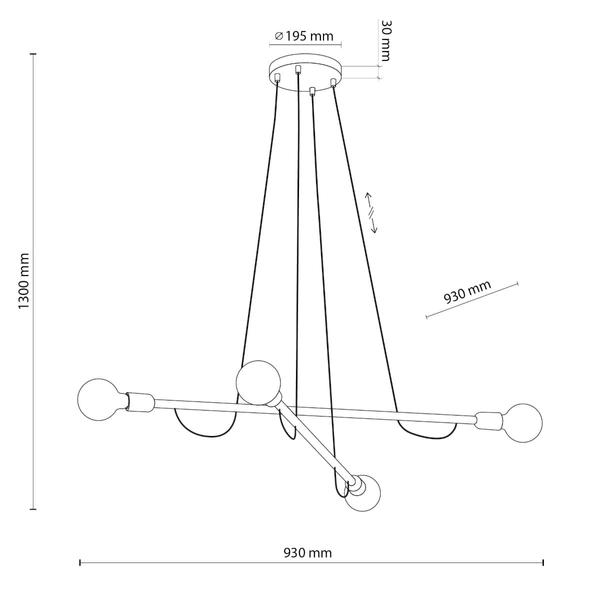 Salonowa lampa wisząca rustykalna Helix 4949 TK Lighting drewniana czarna