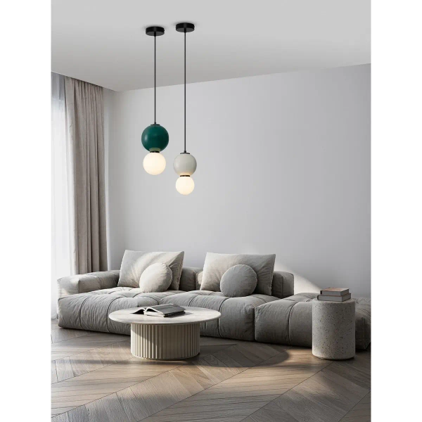 Salonowa lampa wisząca JORELIA LE45254 LED 4W 3000K kula ball szara biała