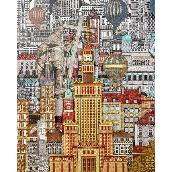 Prostokątny obraz WARSAW GIRL KH1501100277 King Home Warszawa wielokolorowy