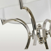 Abażurowa LAMPA wisząca FARO P01039NI Cosmolight stylowy zwis do salonu nikiel biały