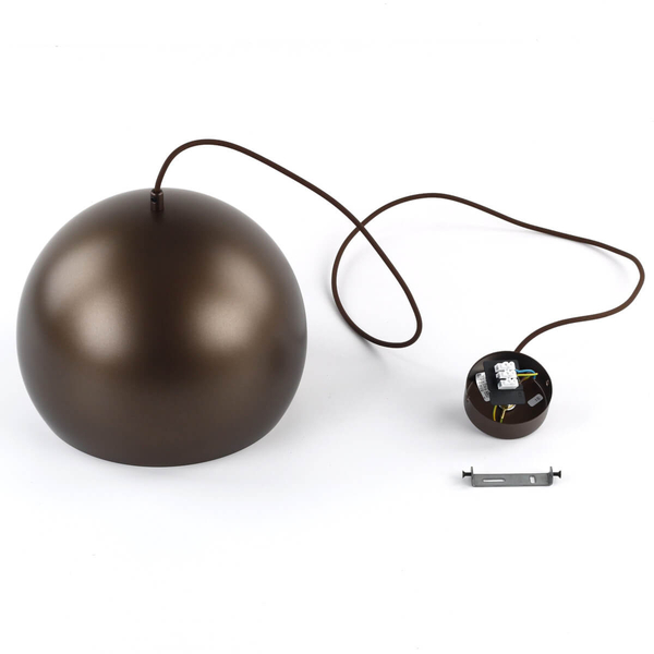 Zwisająca lampa do jadalni Zoe 10171 kopuła metalowa brązowa