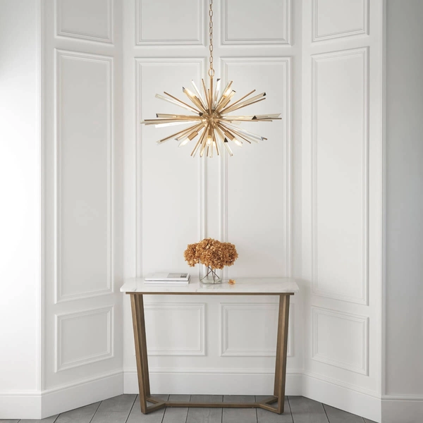 Zwisowa lampa metalowa L&-181935 Light& gwiazda na łańcuchu złota