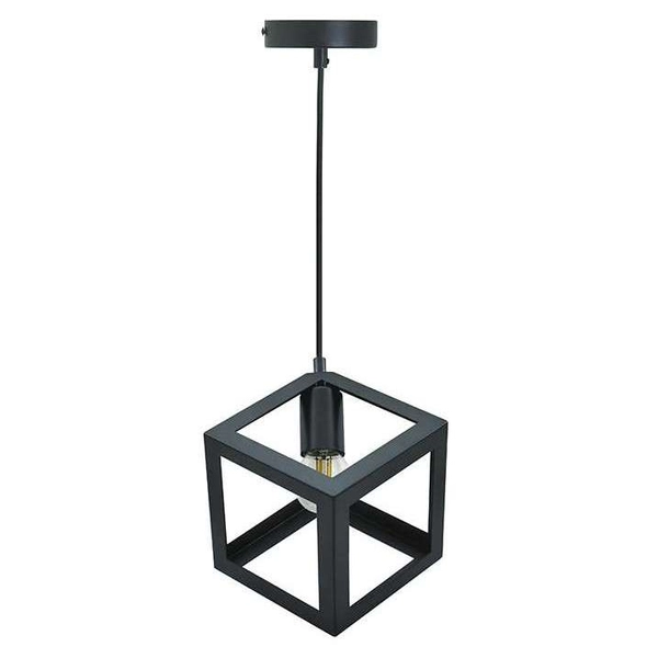 Industrialna LAMPA wisząca SWEDEN 305510 Polux metalowa OPRAWA zwis kostka cube czarna