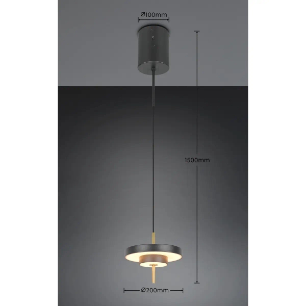 Zwisająca lampa ledowa Keaton 340210180 LED 10W 2300-4000K czarny