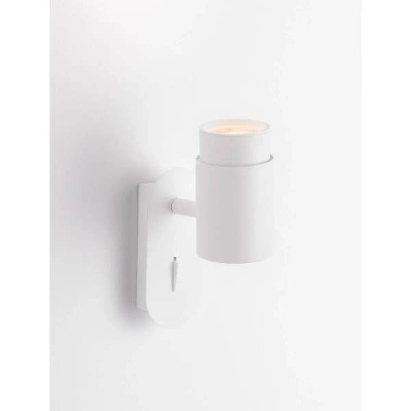 Regulowana lampa ścienna do salonu JAVERTO LE45536 tuba metalowa biała