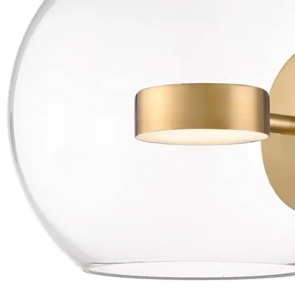 Szklany kinkiet kula Enceladus W0428-01D-L4AC Zumaline LED 5W 3000K złoty