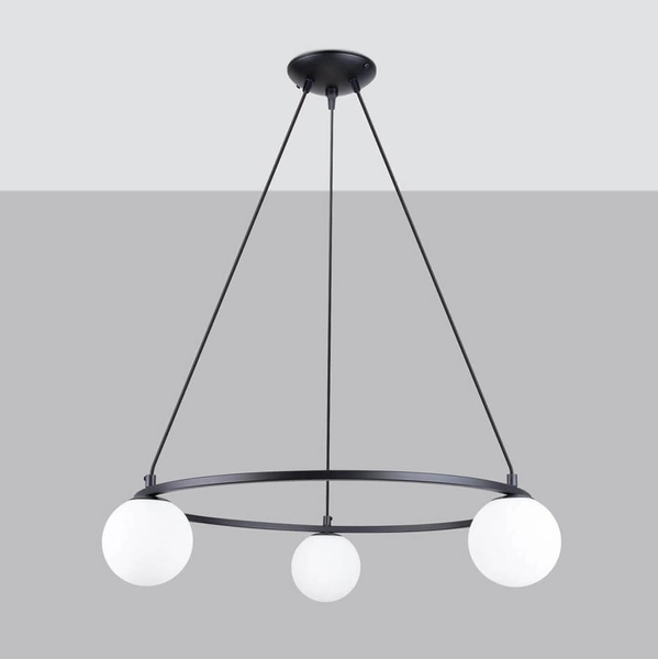 Zwisająca lampa Yoli SL.1213 kule bańki do salonu czarna biała