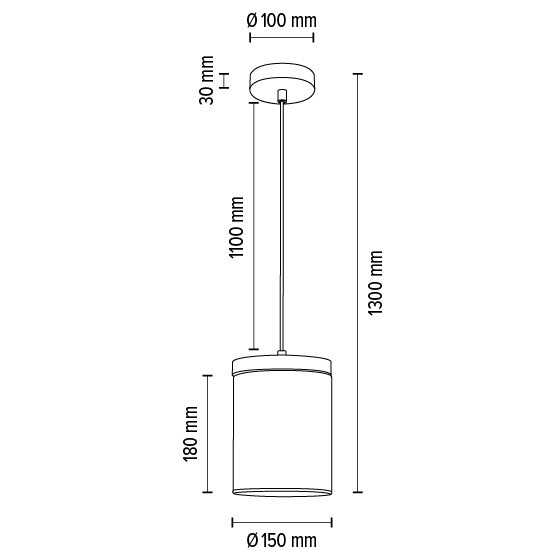 Loftowa lampa wisząca MONSUN 161859151 szklany zwis tuba przydymiony drewno