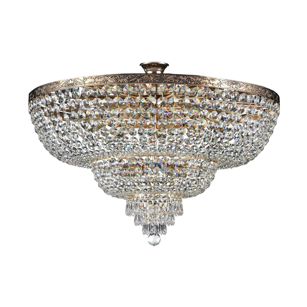 Sufitowa LAMPA plafoniera PALACE DIA891-CL-14-G Maytoni kryształowa OPRAWA pałacowy plafon okrągły mosiądz