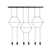 Geometryczna lampa zwisowa Linea XT100-6P Step tuby czarna