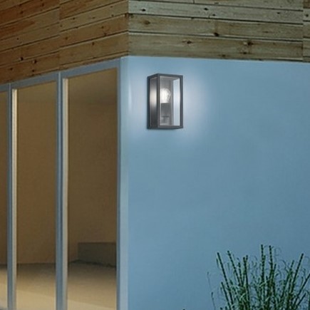 Antracytowa klatka ścienna KORIEL DL142201860 zewnętrzna lampa loft