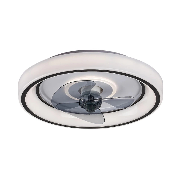 Wentylator z lampą LED Horacio czarny biały 71009 67W 3000-6000K CCT z pilotem