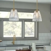 Wisząca lampa fasetowana Windsor mosiadz 1xE27 do jadalni nad stół ELS-WINDSOR-P-PNBR