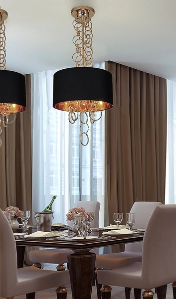 Lampa wisząca Kate AZ2678 Azzardo pierścienie czarna złota