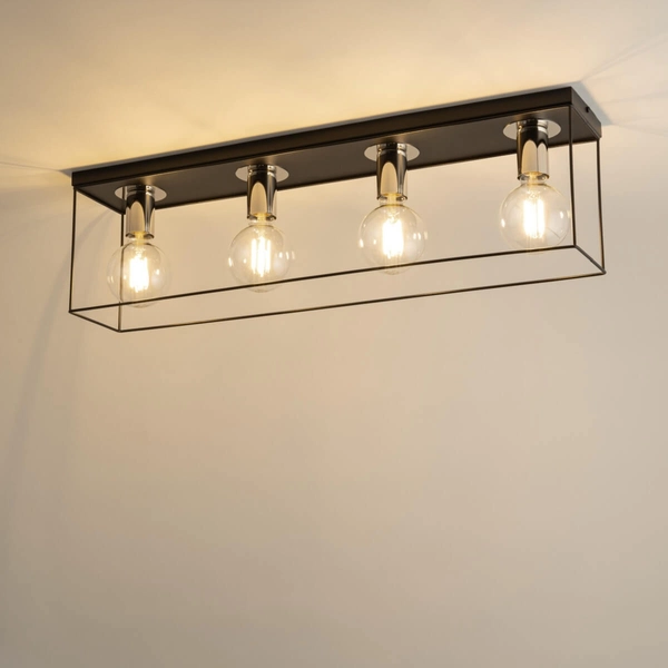 Nasufitowa lampa Vox 40701 Sigma do kuchni prostokątna czarna srebrna