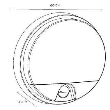 Okrągły kinkiet Hups 22863/10/30 IP54 LED 10W 3000K czarny