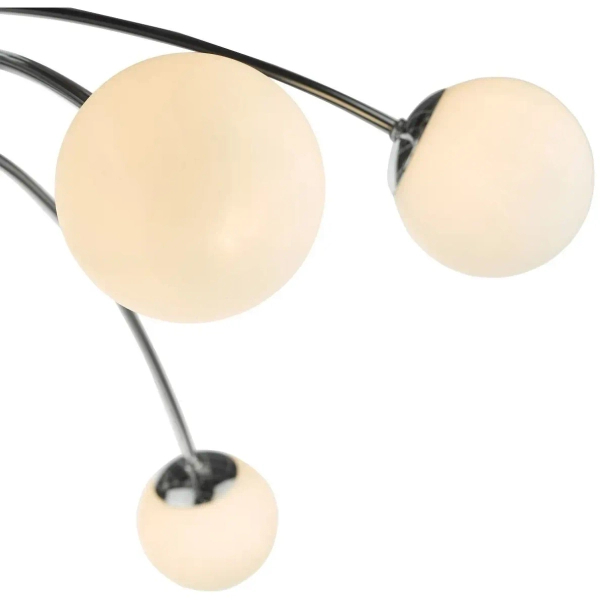Molekułowa lampa sufitowa PUGLIA  chromowana szklana G9 6-punktowa do jadalni PUG6450