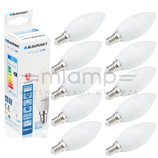 Zestaw żarówek Blaupunkt E14-7W-WW-10 LED 6,8 10 szt metal białe