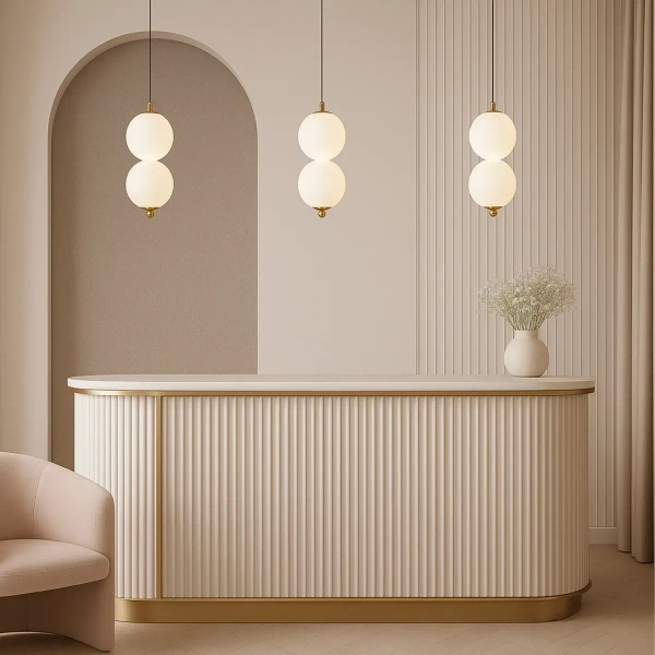 Wisząca lampa do sypialni Pontti LWKM2 LED 6W 3000K kule złoty