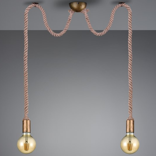 LAMPA wisząca ROPE 310100204 Trio metalowa OPRAWA marynistyczne liny patyna beżowe
