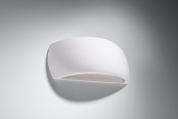 LAMPA ścienna SL.0835 ceramiczna OPRAWA półokrągły kinkiet biały