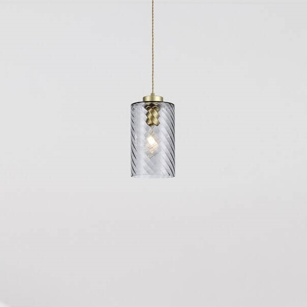 LAMPA wisząca SHEILA 5228 Rabalux szklana OPRAWA zwis tuba przydymiona złota