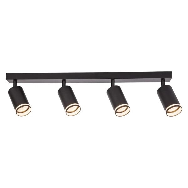 Industrialna lampa podsufitowa Pipe Ring Spot ML2073 na belce czarny