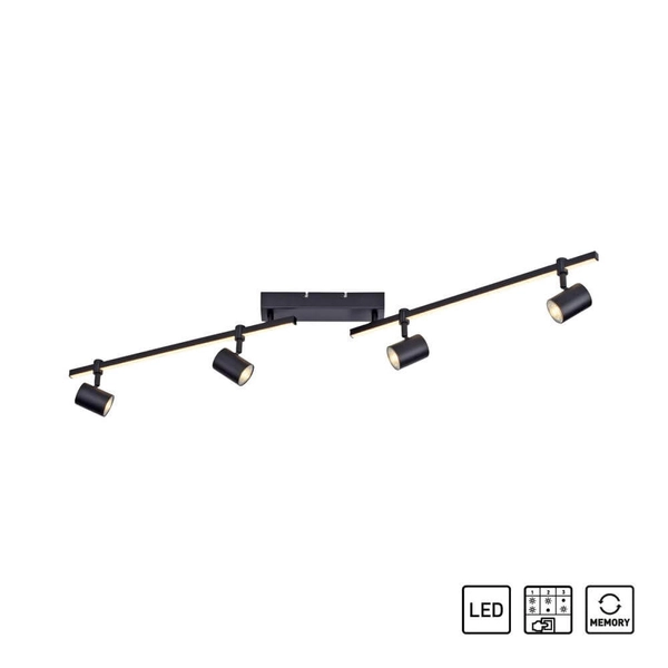 Nowoczesna lampa sufitowa Barik ruchome tuby czarne