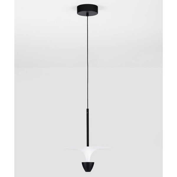 Lampa zwisowa do salonu UCURENA LE44639 LED 11W 3000K okrągła biała czarna