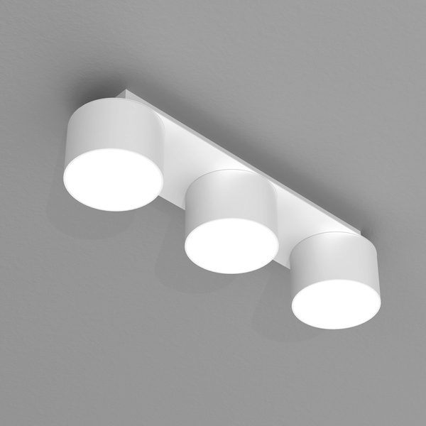 Skandynawska lampa nasufitowa Dixie do salonu biała
