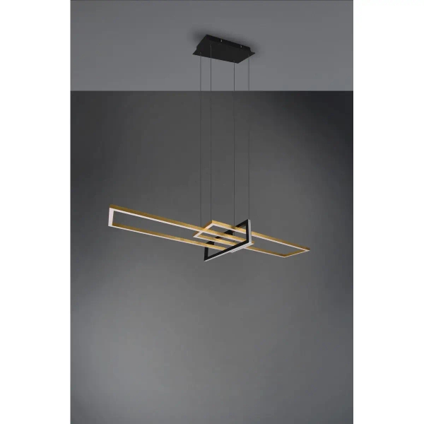 Wisząca lampa SALINAS 320310308 czarna złota LED 34W 3000K 150cm