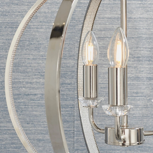 Świecznikowa lampa wisząca Ritz 81507 retro kula srebrny