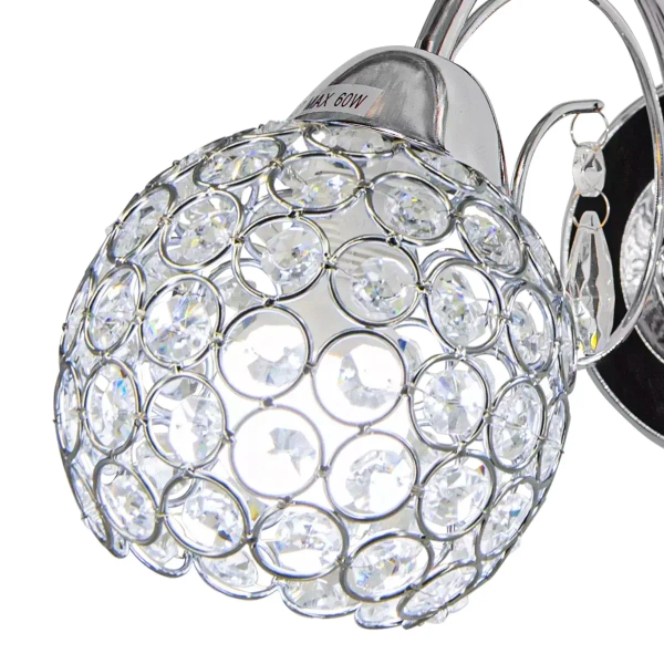 Salonowy kinkiet glamour 8965/1 8C z kryształkami chrom