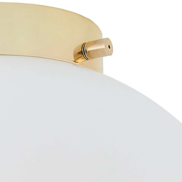 Skandynawska LAMPA sufitowa ALUR 10729105 Kaspa szklana OPRAWA kulista hygge ball złota biała