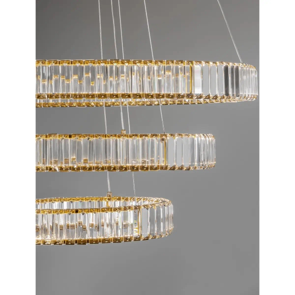 Salonowy żyrandol pałacowy Bauta crystal LED 92W 3500K złoty