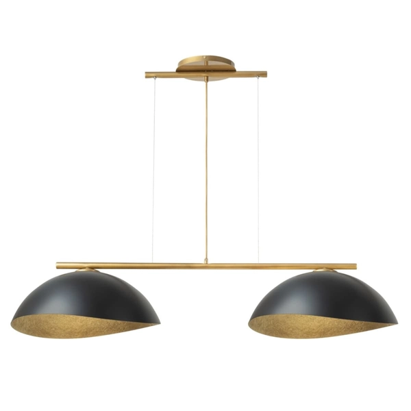 Lampa wisząca na listwie Solar 40571 Sigma klosze z żywicy czarna złota