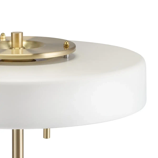 Lampa na komodę Artdeco MT8872 white Step okrągła do sypialni biała złota