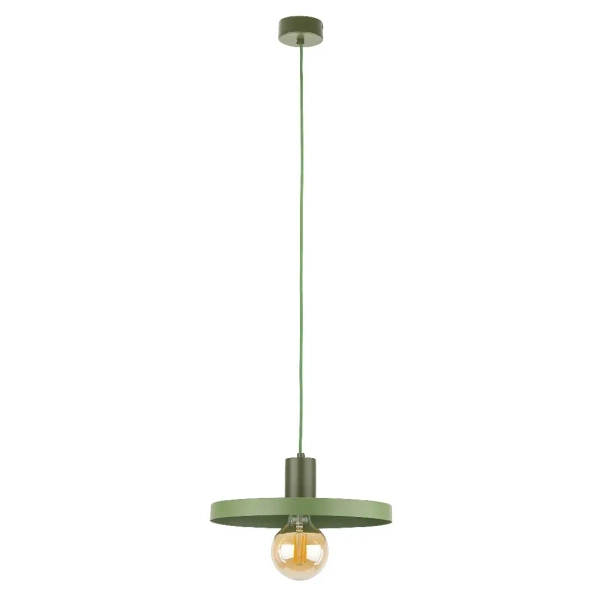 Wisząca lampa do jadalni Sila 10761 dysk zwis zielony